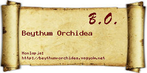 Beythum Orchidea névjegykártya